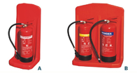 Πλαστικός πάτωμα ή τοίχος στάσεων βάσεων πυροσβεστήρων ODM cOem που τοποθετείται